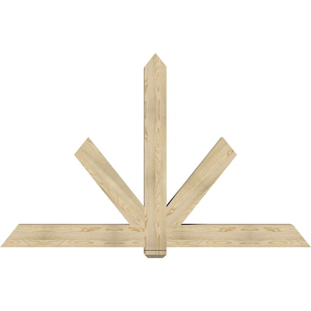 Ekena Millwork Kennewick Rough Sawn Timber Gable Bracket, Douglas Fir, 84"W x 53"H x 6"D x 6"F, 15/12 Pitch GBW084X53X0606KEN00RDF
